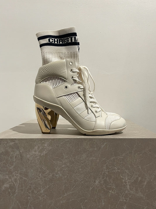 Bottines Dior blanches T.37,5