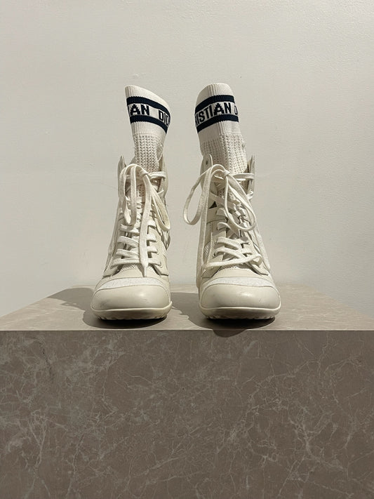 Bottines Dior blanches T.37,5