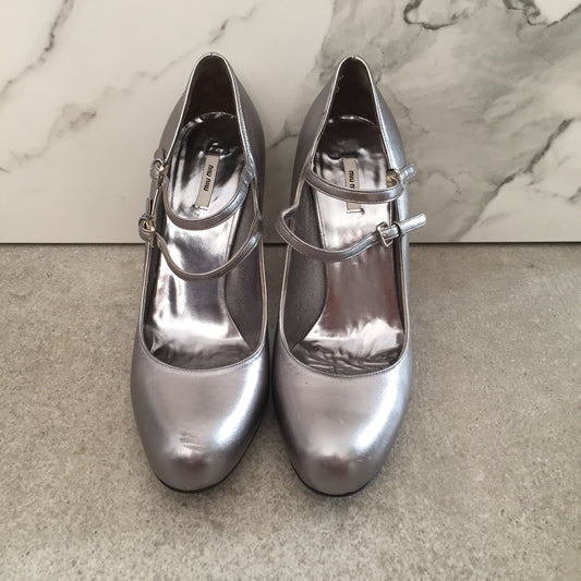Escarpins Miu Miu argents T.36,5