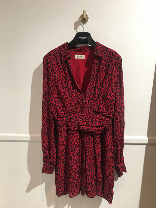 Robe Saint Laurent leopard T.42