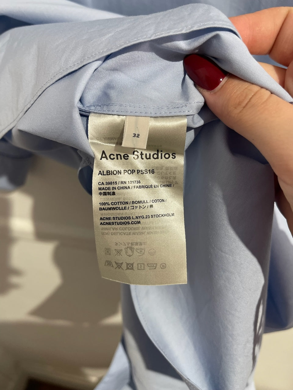 Chemise Acne Studios bleue T.32