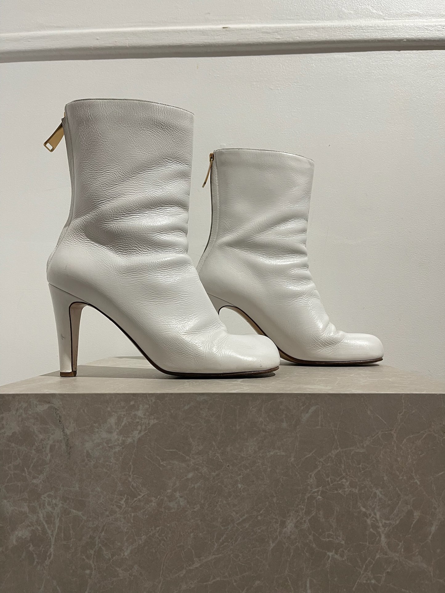 Bottines Bottega Veneta blanche T.40