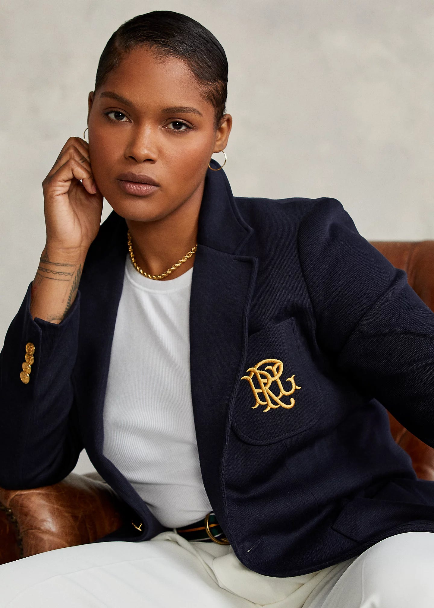 Blazer Ralph Lauren bleu marine T.S Closet2Closet.Paris