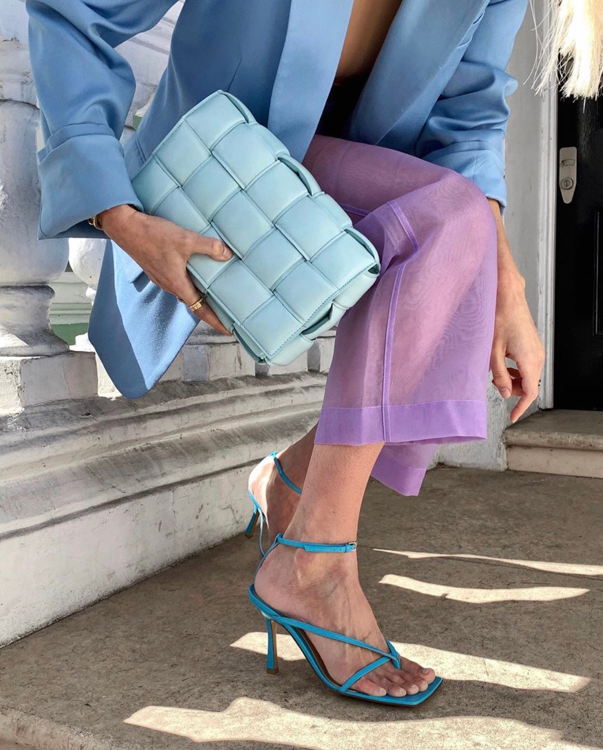 Sandales Bottega Veneta turquoise T.38