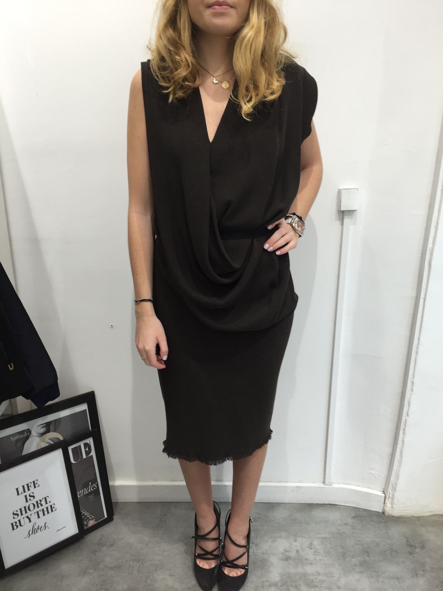 Robe Lanvin Kaki T.38