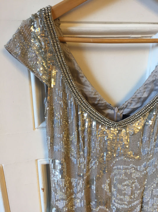 Robe Jenny Packham argent T.38