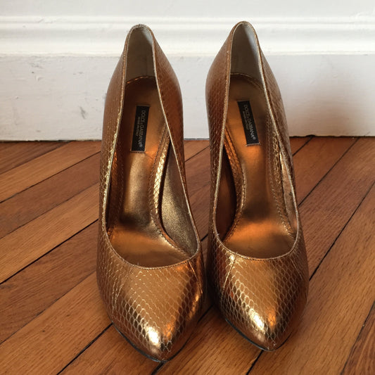 Escarpins Dolce & Gabbana Mordorés T.39