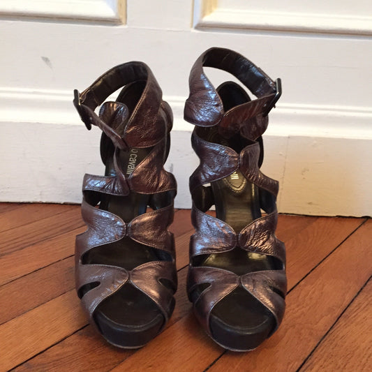 Sandales Roberto Cavalli grises T.38