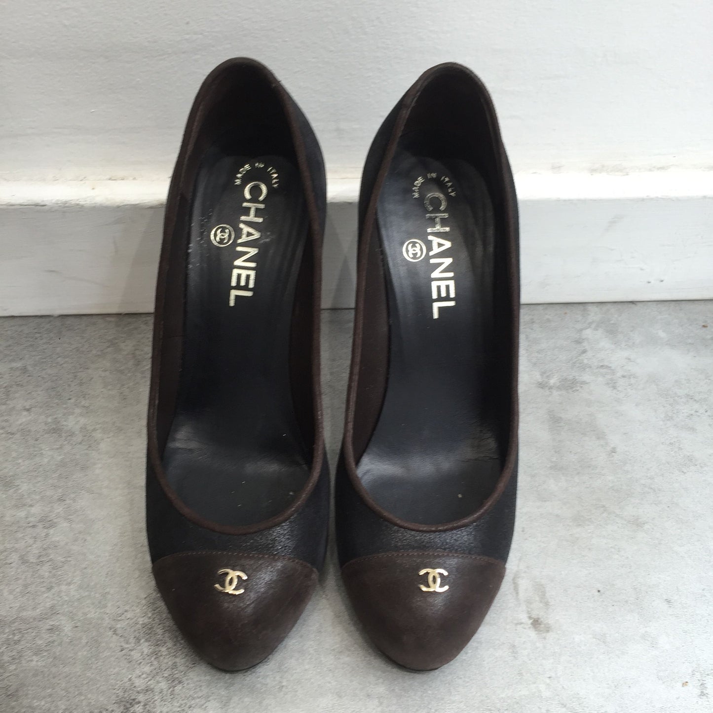 Escarpins Chanel bicolores T.37
