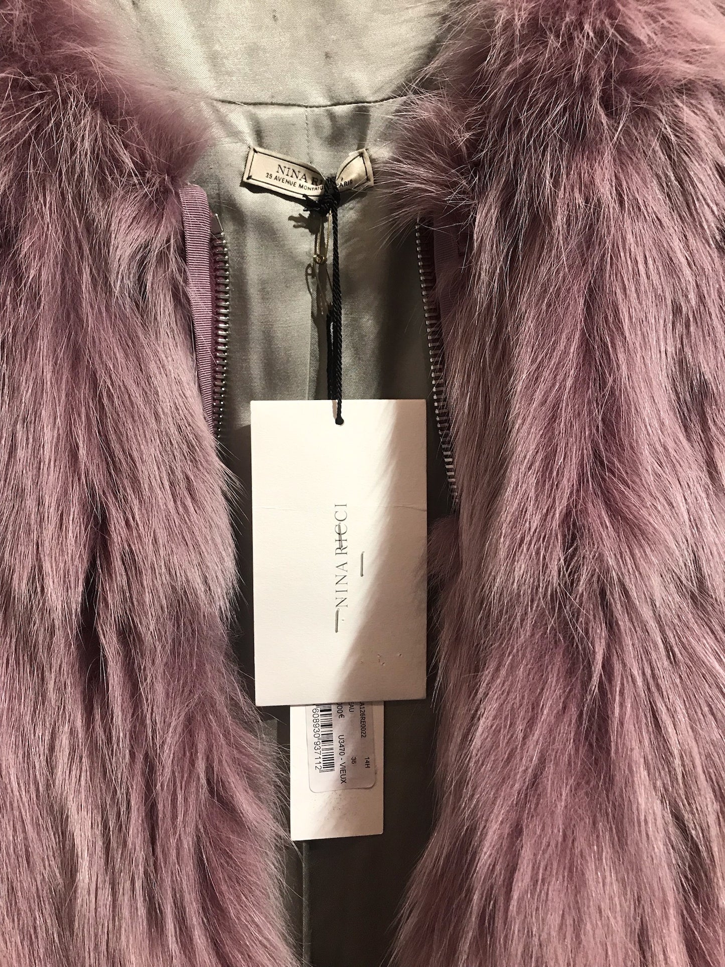 Fourrure Nina Ricci rose T.36