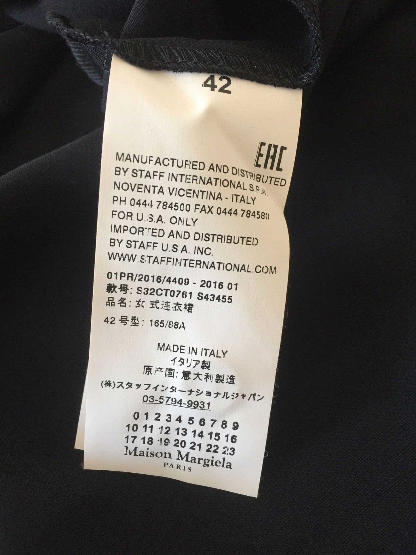 Robe Maison Martin Margiela noire T.38