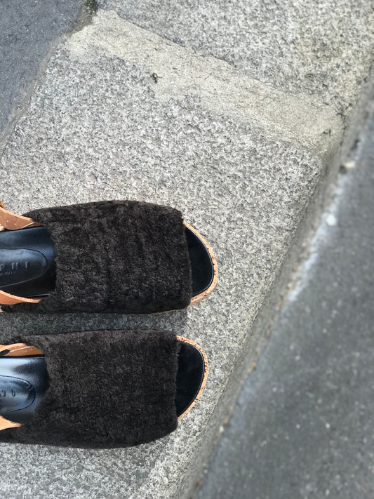 Sabots Marni fourrure T.38