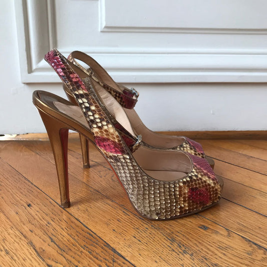 Escarpins Christian Louboutin python T.37