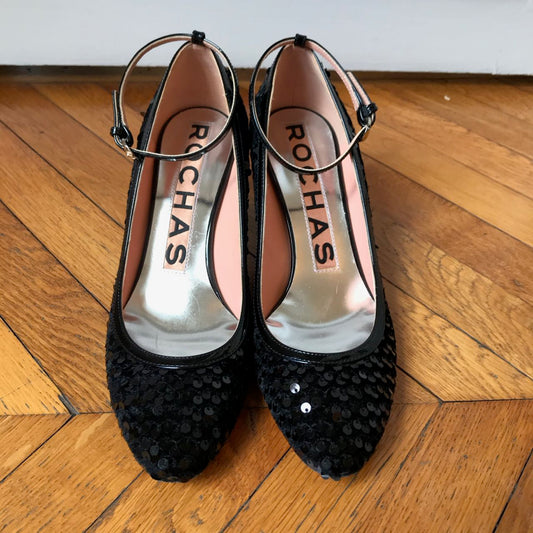 Escarpins Rochas sequins T.37