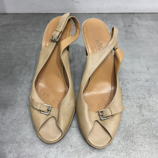 Sandales Hermes beiges T.37,5