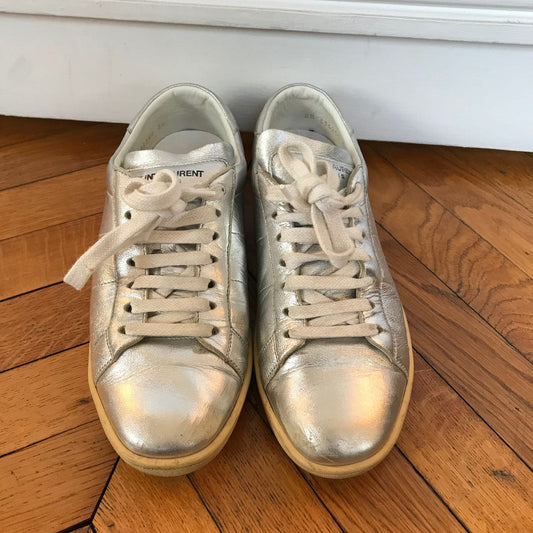 Baskets Saint Laurent argents T.36