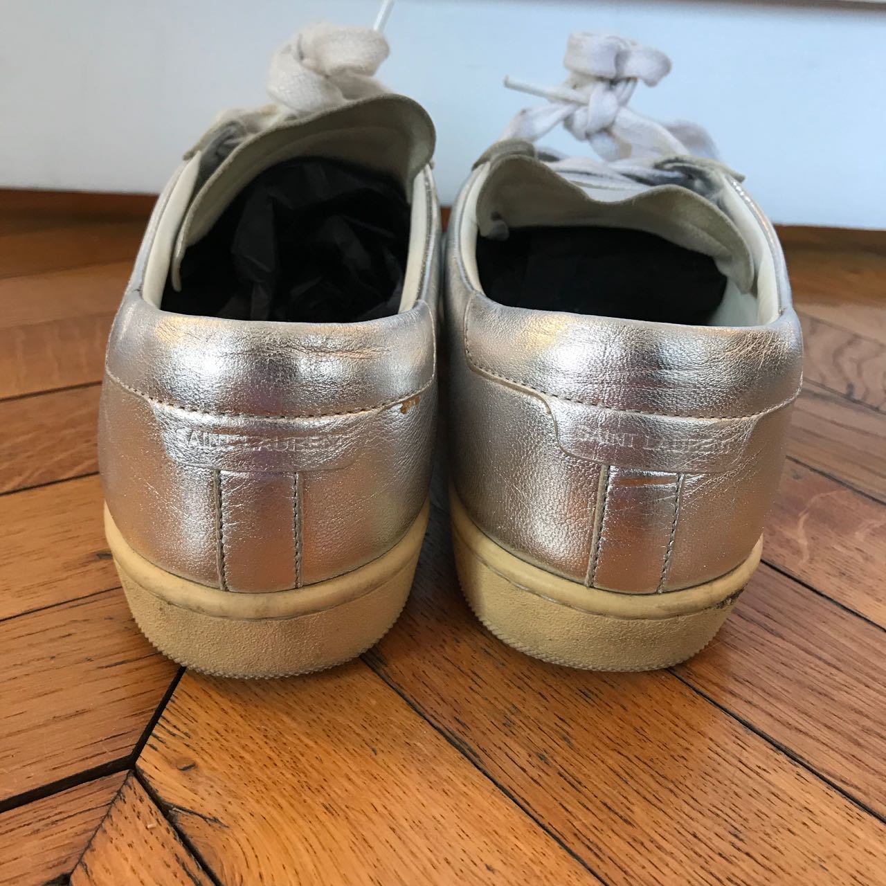 Baskets Saint Laurent argents T.36
