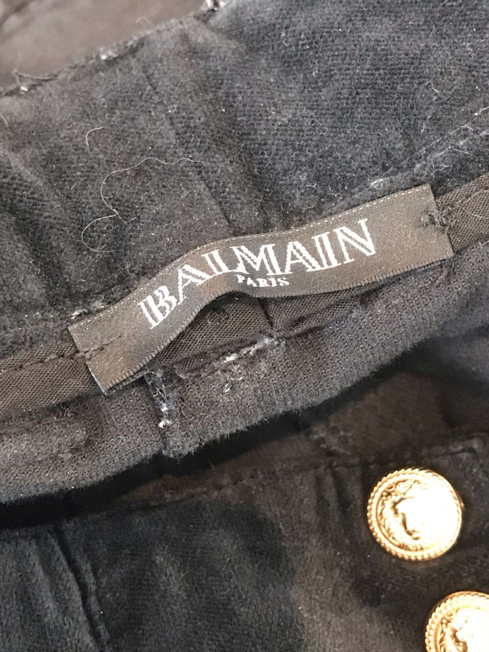 Jeans Biker Balmain velours T.44