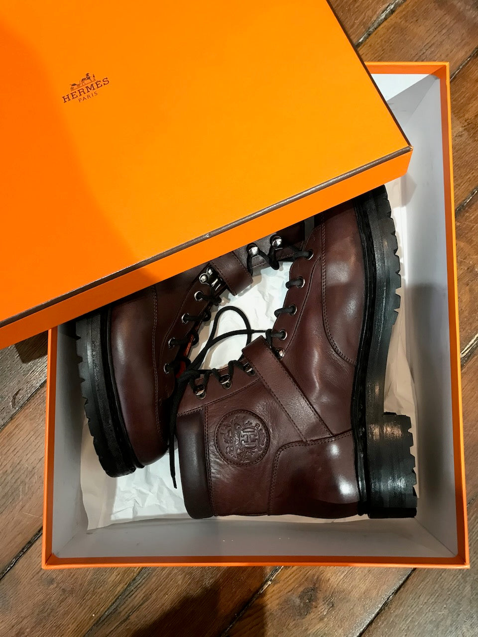 Bottines Hermes marrons T.40