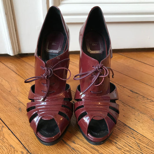 Sandales Dior bordeaux T.36,5