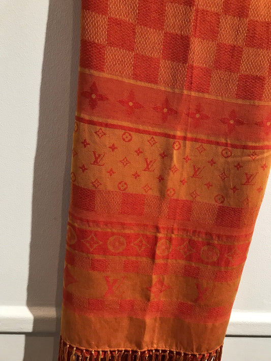 Châle Louis Vuitton Monogram orange