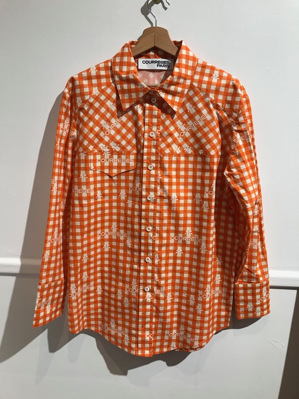Chemise Courrèges orange T.38 Neuve