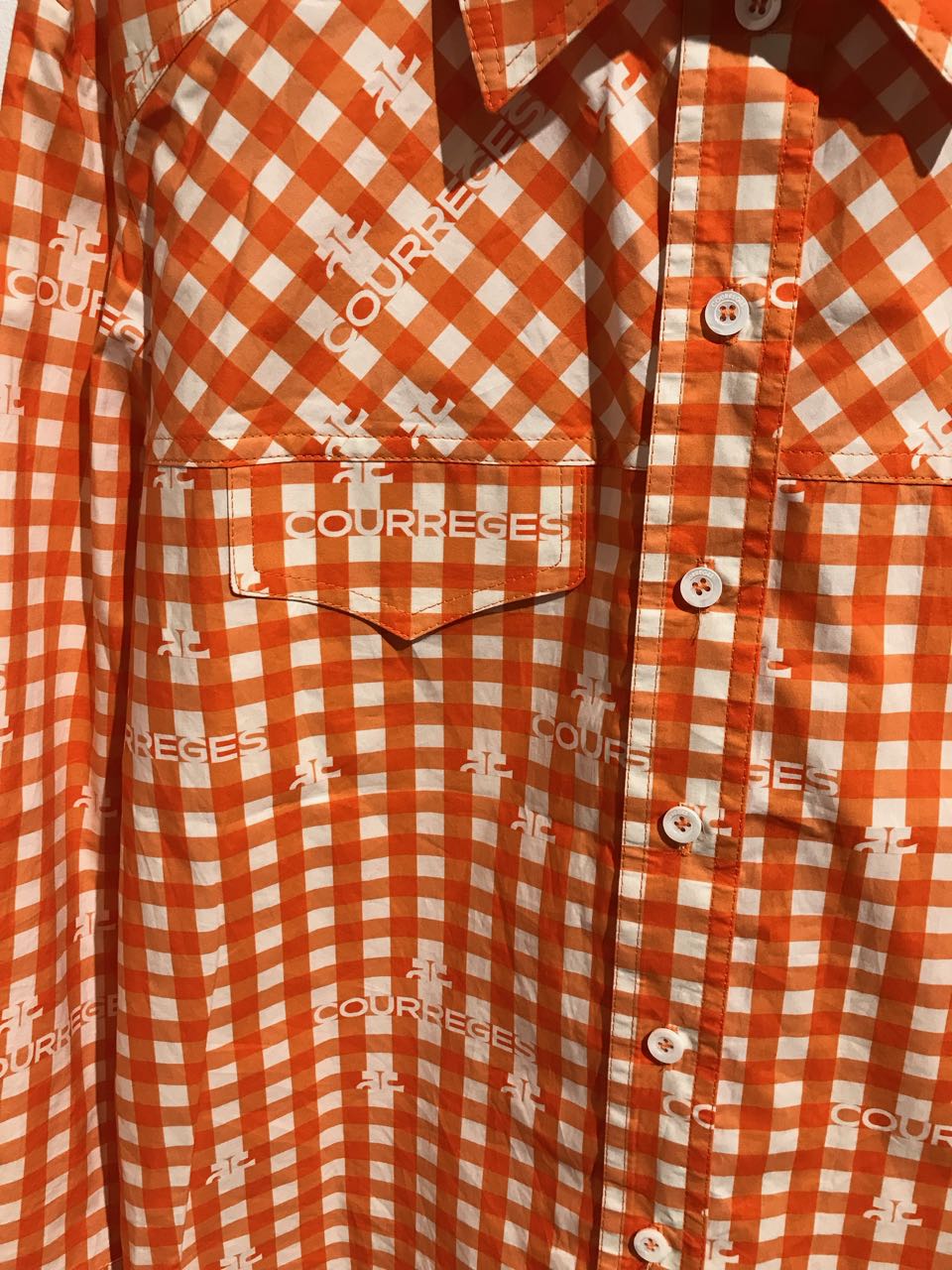 Chemise Courrèges orange T.38 Neuve