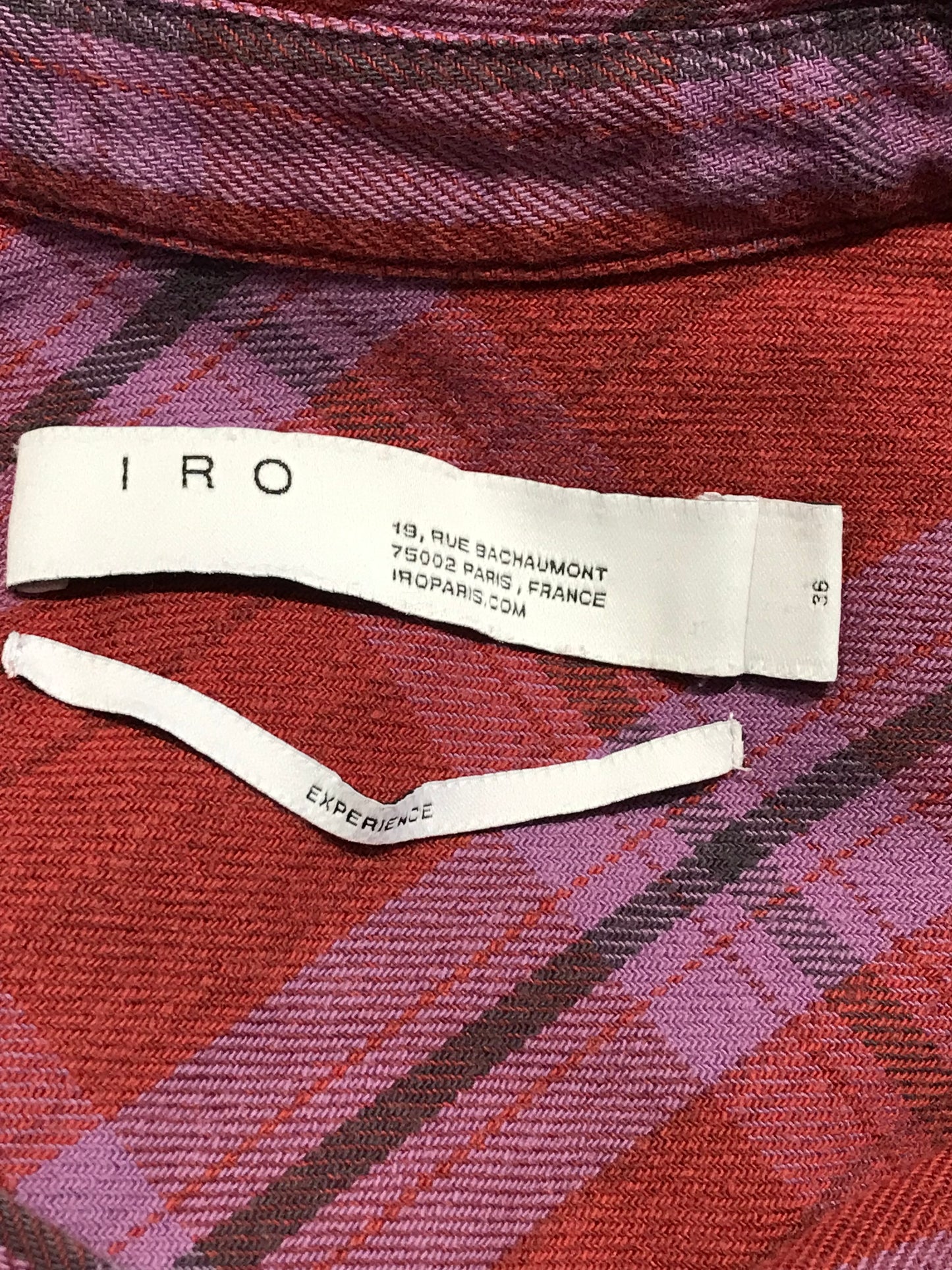 Chemise Iro carreaux T.36