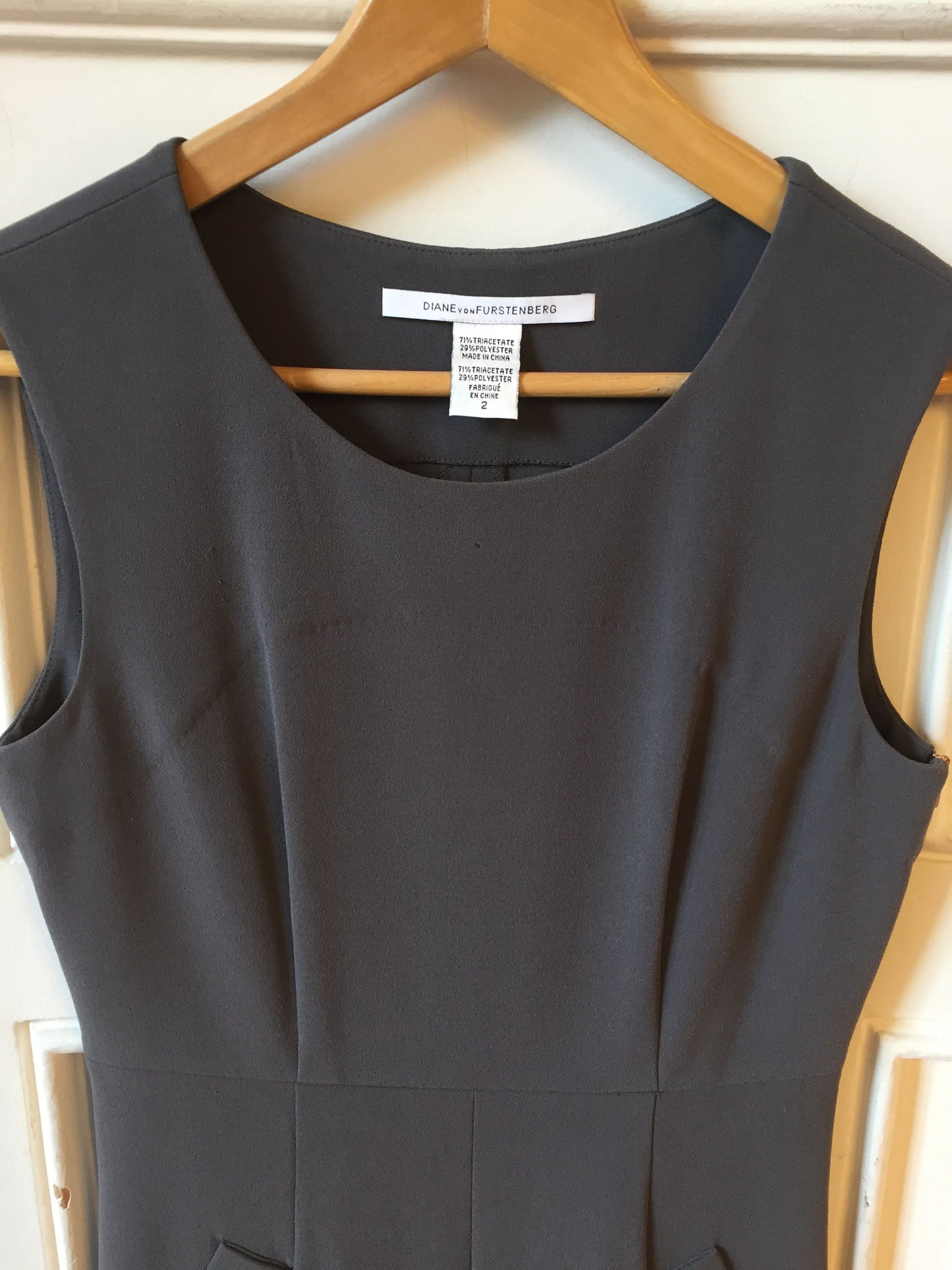 Robe Diane Von Furstenberg grise T.2