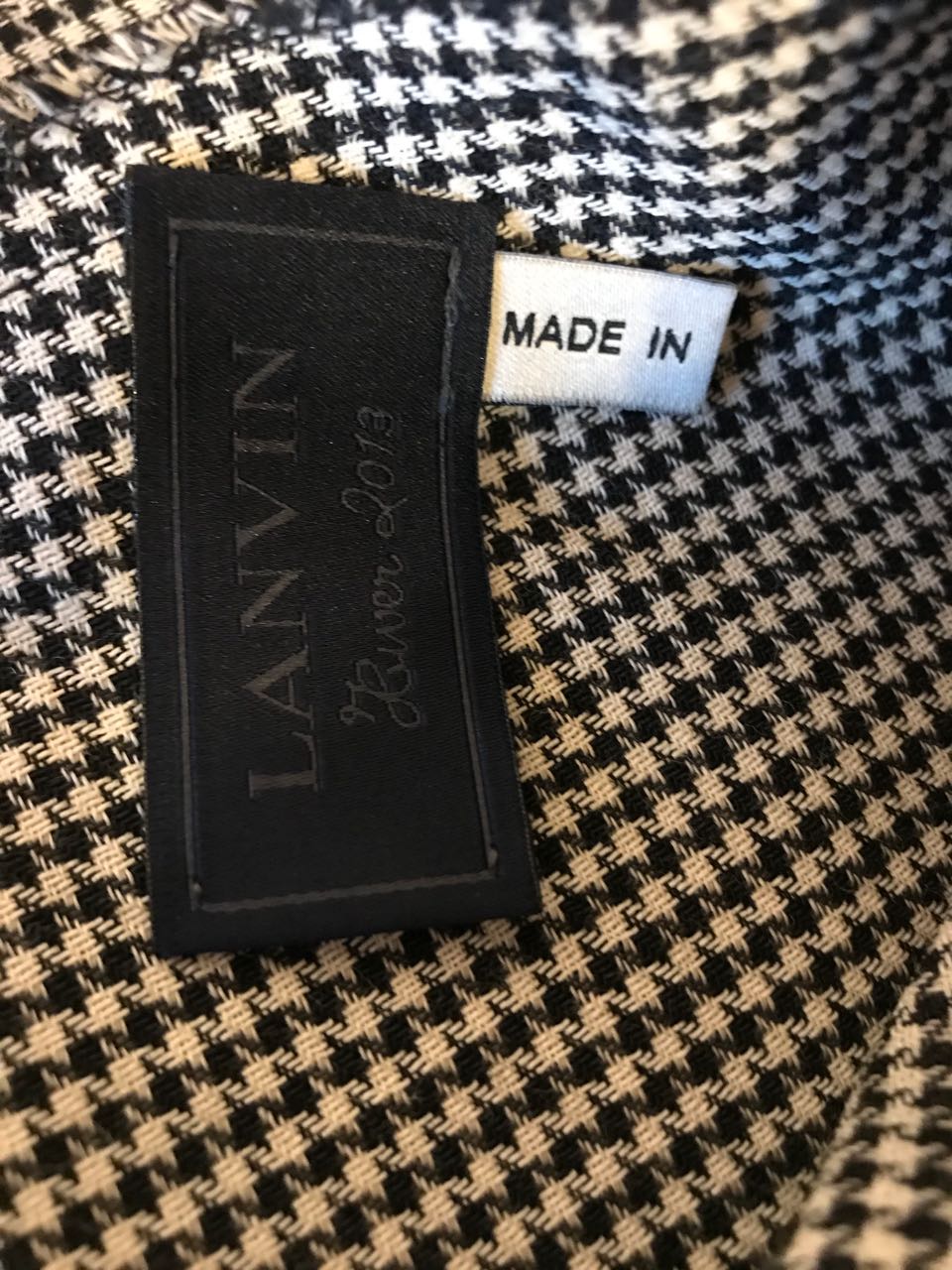 Robe Lanvin pied de poule T.42