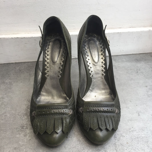 Escarpins Bottega Veneta kaki T.37,5