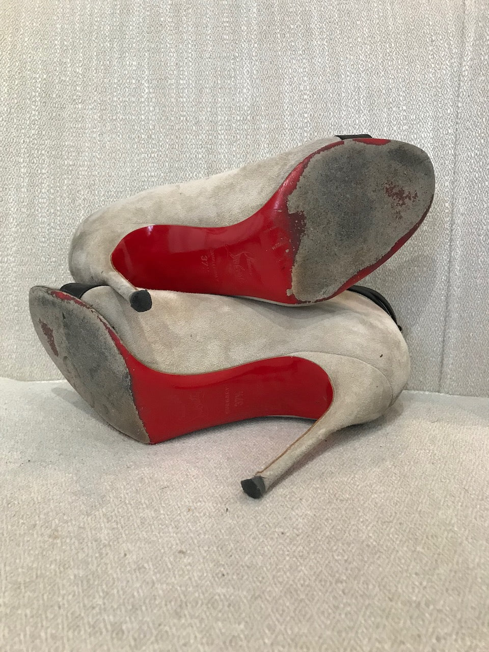 Boots Christian Louboutin grises T.37,5