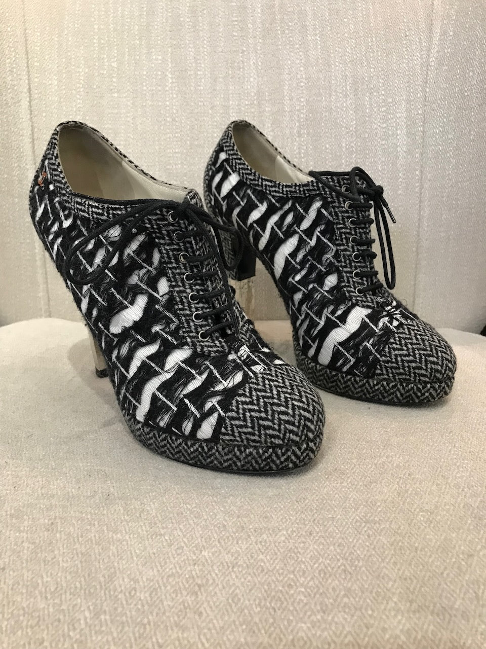 Boots Chanel tweed T.37,5