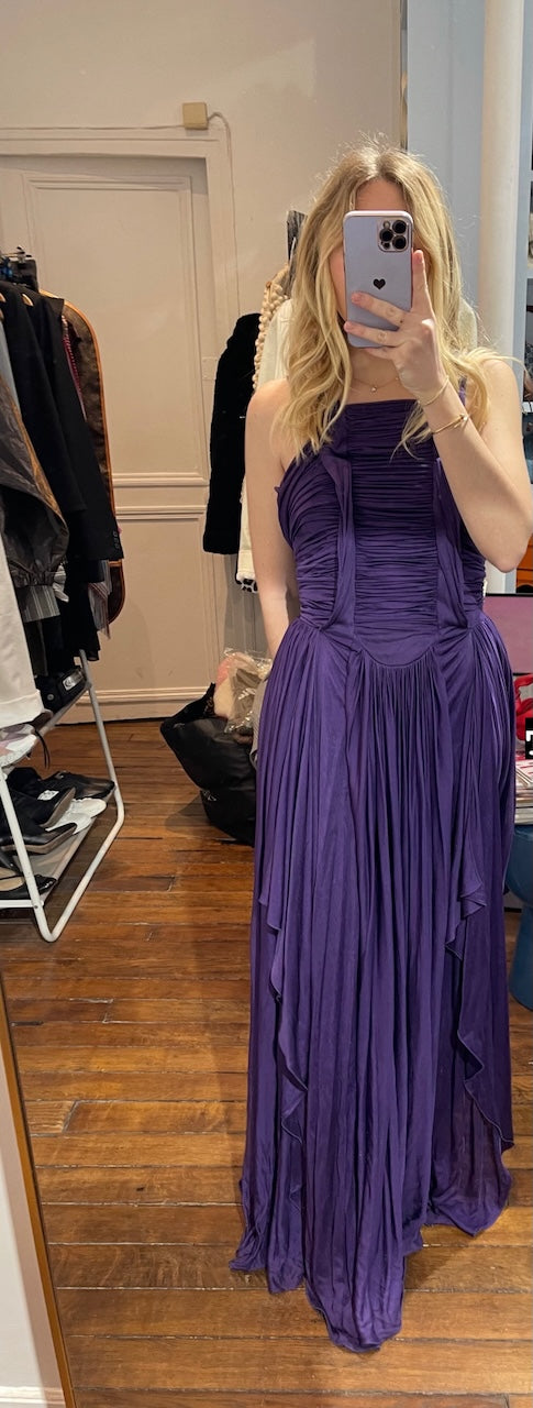 Robe Yves Saint Laurent violette T.38