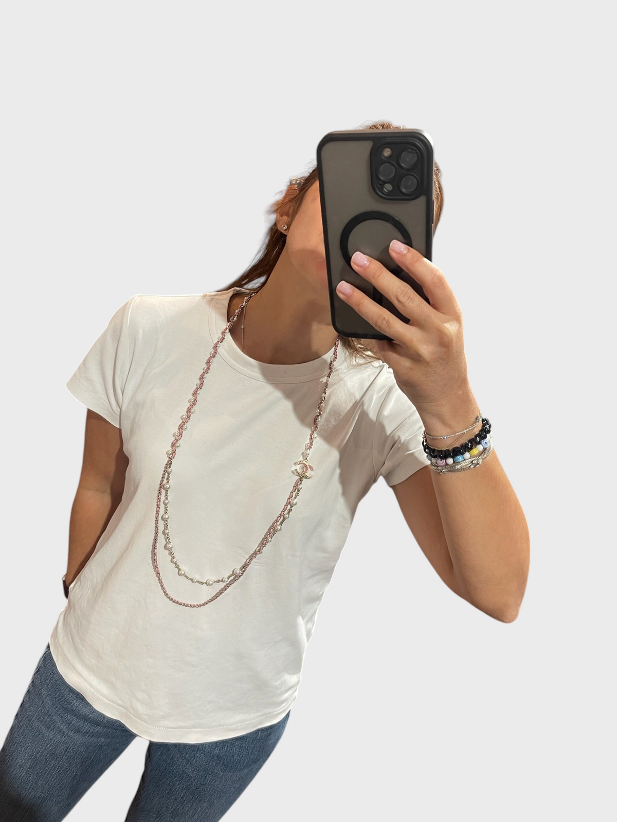 Sautoir Chanel rose