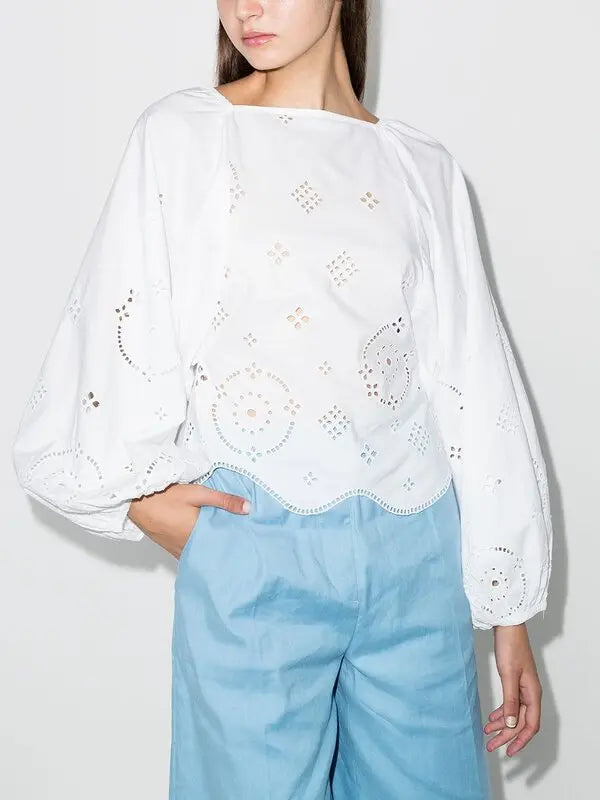 Blouse Ganni blanche T.38