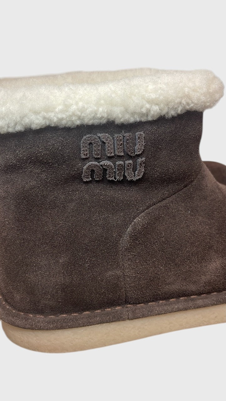 Bottines Miu Miu marron T.38