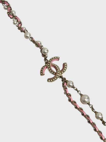 Sautoir Chanel rose