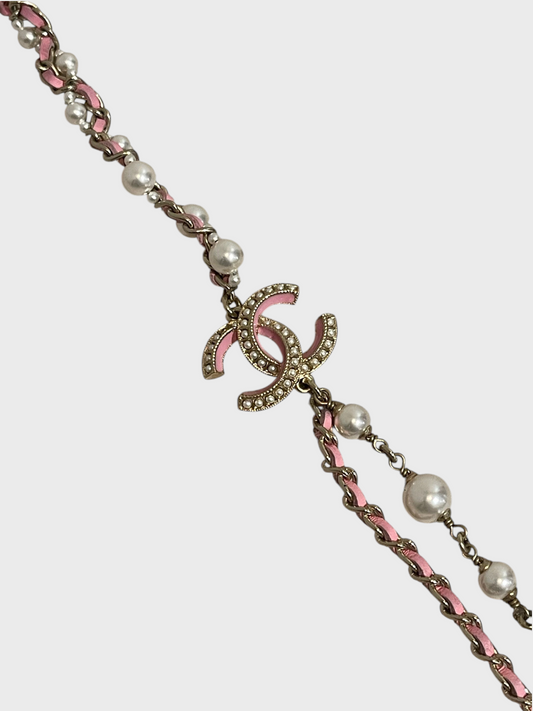 Sautoir Chanel rose