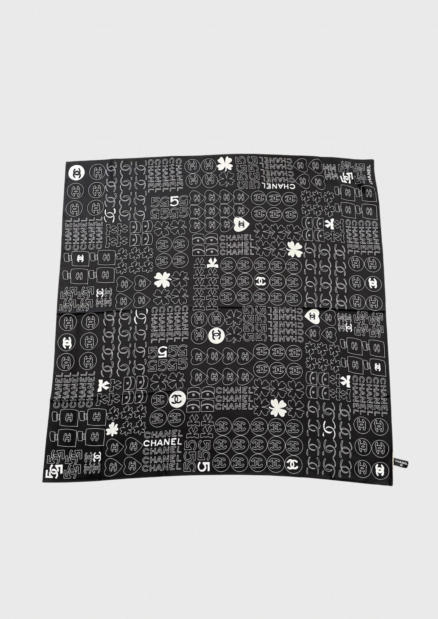 Foulard Chanel Trèfle noir