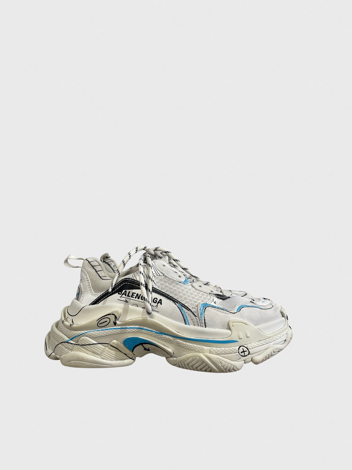 Baskets Balenciaga Triple S blanc T.37