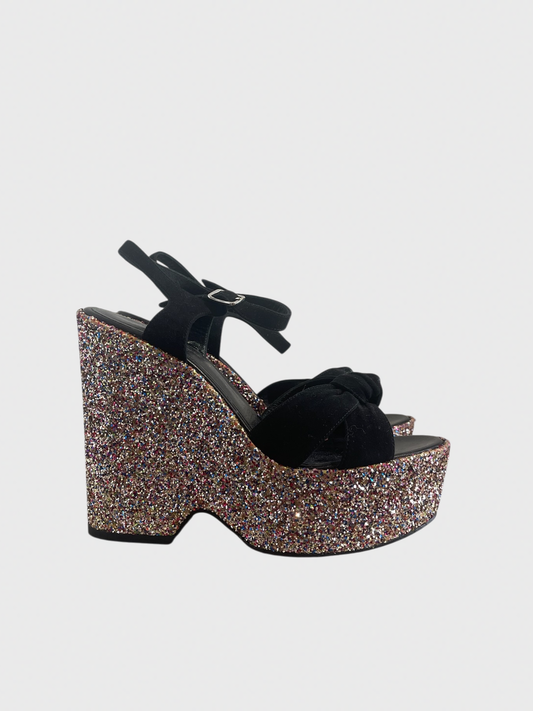 Sandales Saint Laurent noires T.37,5