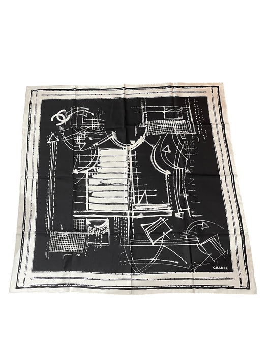 Foulard Chanel Noir/Blanc