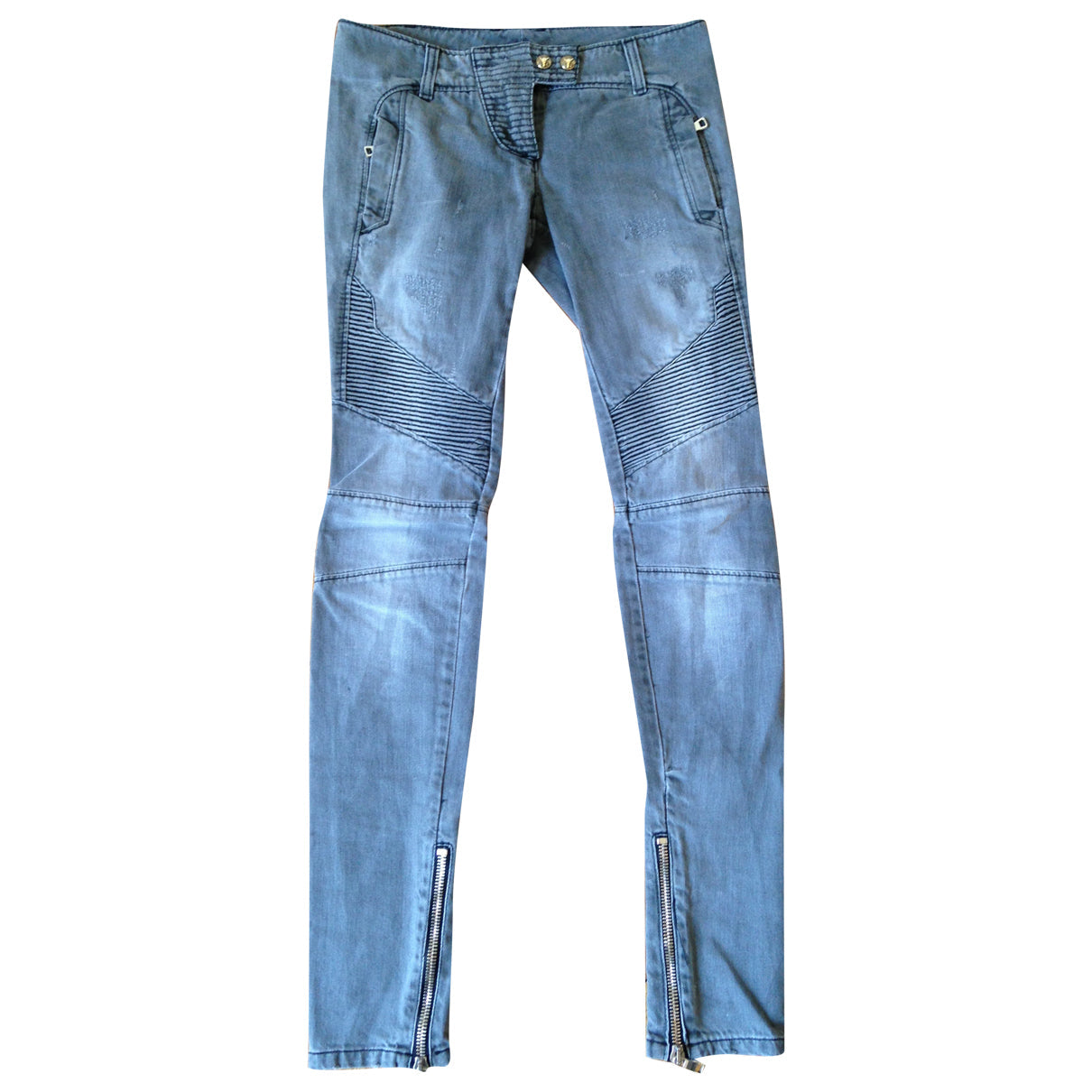 Jeans Biker Balmain Gris T.36