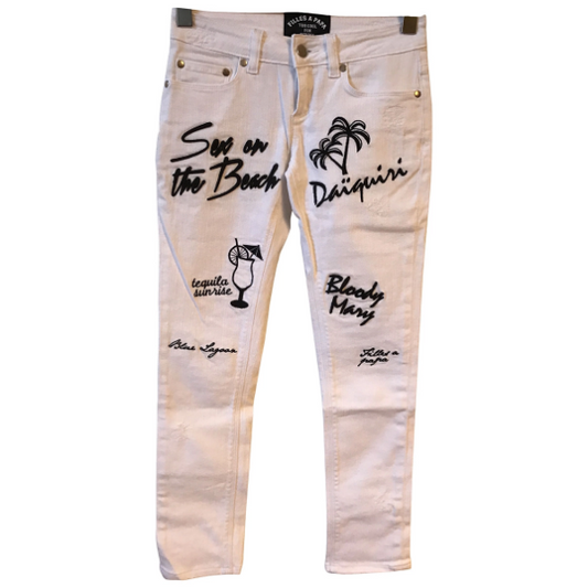 Jeans Filles a Papa blanc T.24