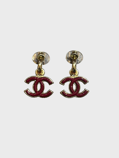 Boucles d'oreilles Chanel bordeaux