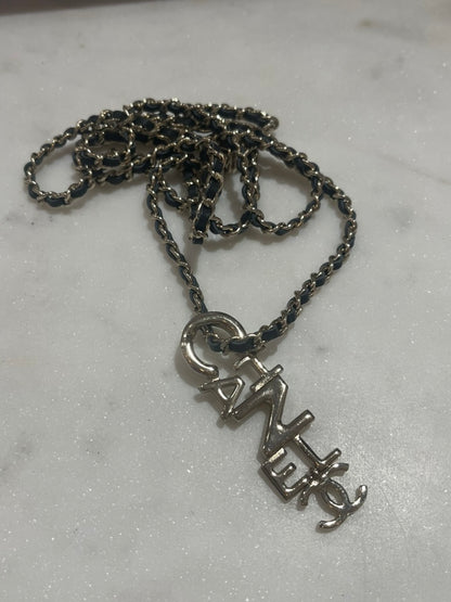 Sautoir Chanel chaine et cuir