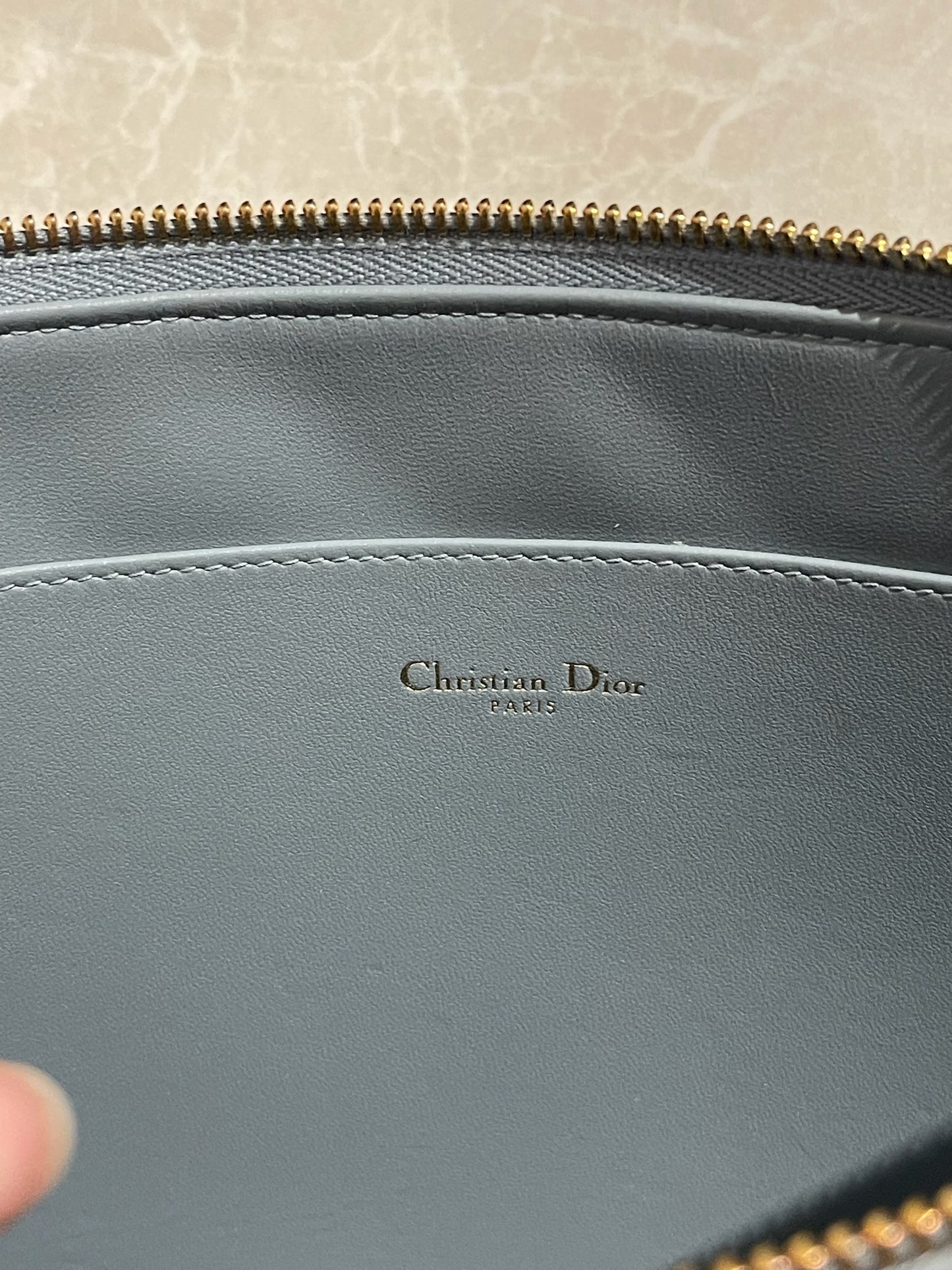 Pochette Dior Caro bleue