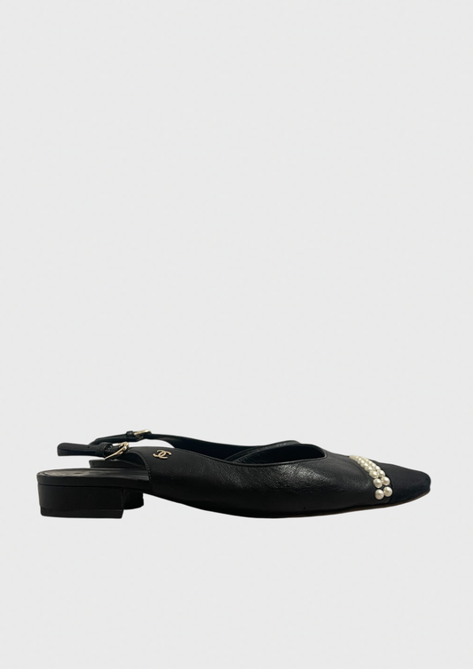 Slingback Chanel noires T.39