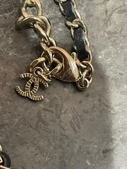 Sautoir Chanel chaine et cuir